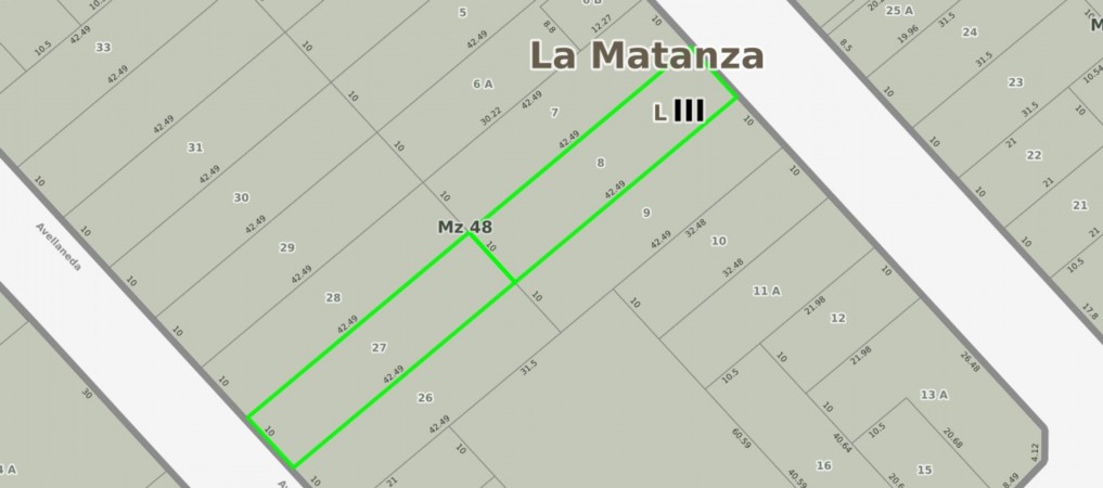 Excelente Lote 424,9m2 (10 x 42,49) a mts Av. Crovara